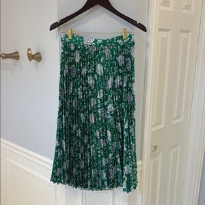 J. Crew Green Pleated Midi Skirt Resort Wear